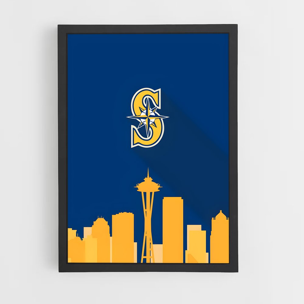 Poster Skyline de Seattle – affiche Baseball (vue 2)